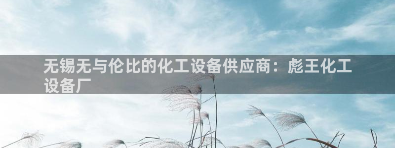 新城平台注册网址：无锡无与伦比的化工设备供应商：彪